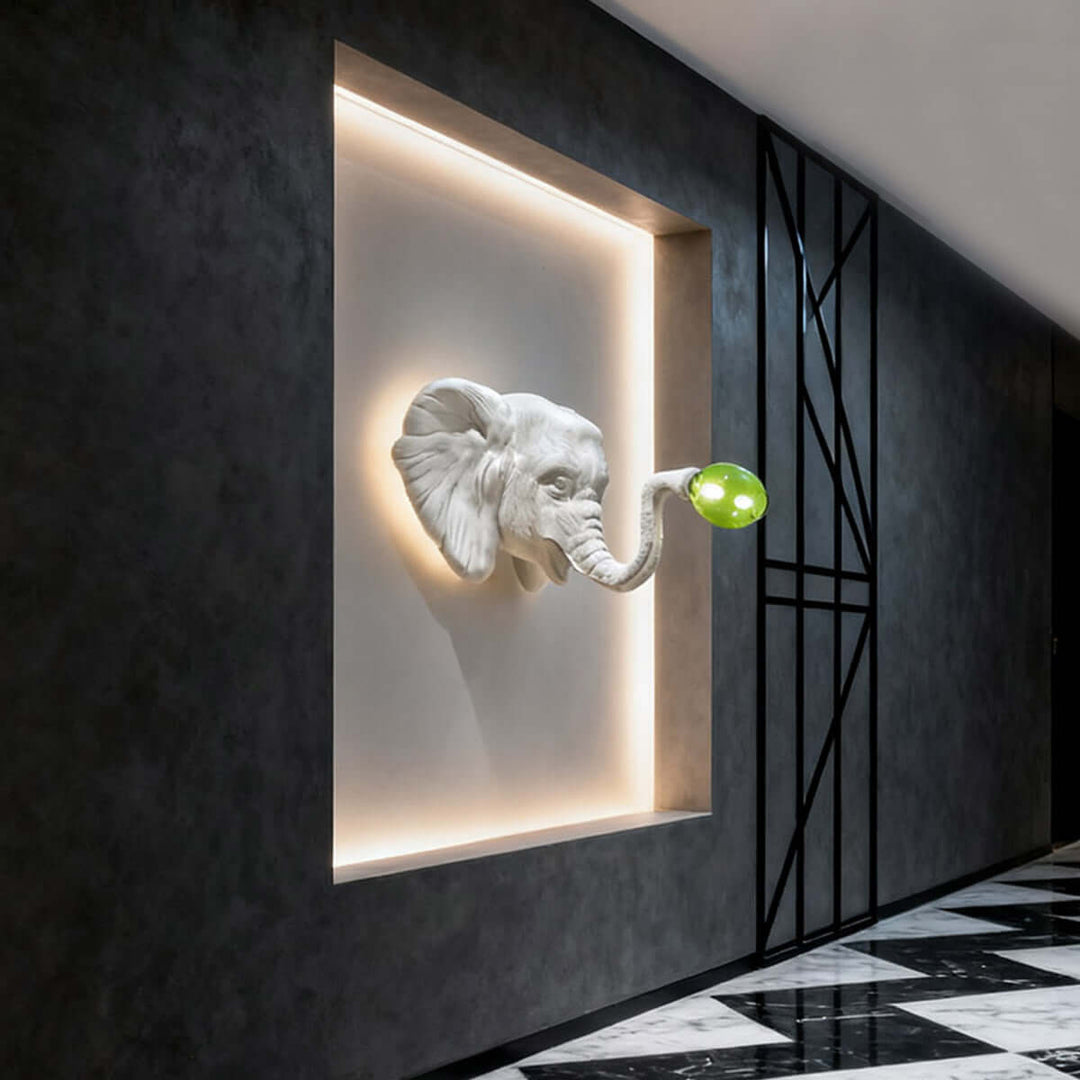 Elephant Sculpture Wall Lamp