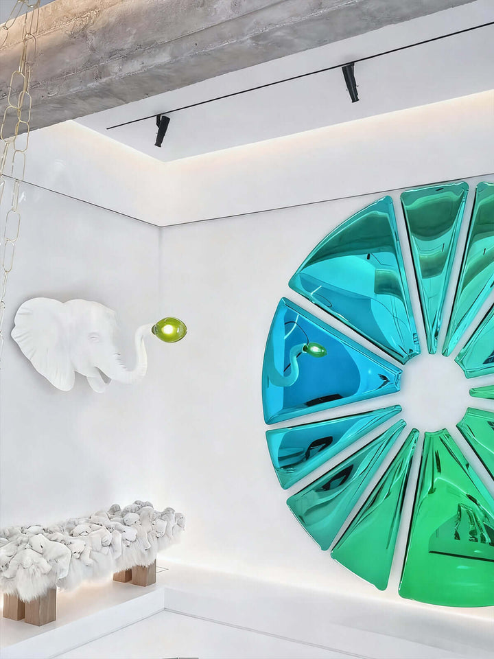 Elephant Sculpture Wall Lamp | Creative Elephant Art Resin Decoration