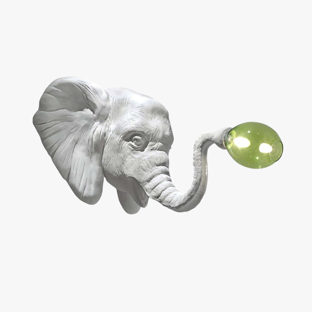 Elephant Sculpture Wall Lamp | Creative Elephant Art Resin Decoration