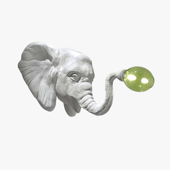 Elephant Sculpture Wall Lamp | Creative Elephant Art Resin Decoration