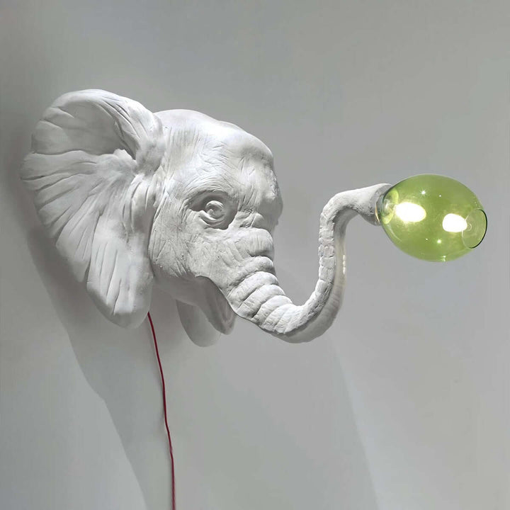 Elephant Sculpture Wall Lamp | Creative Elephant Art Resin Decoration