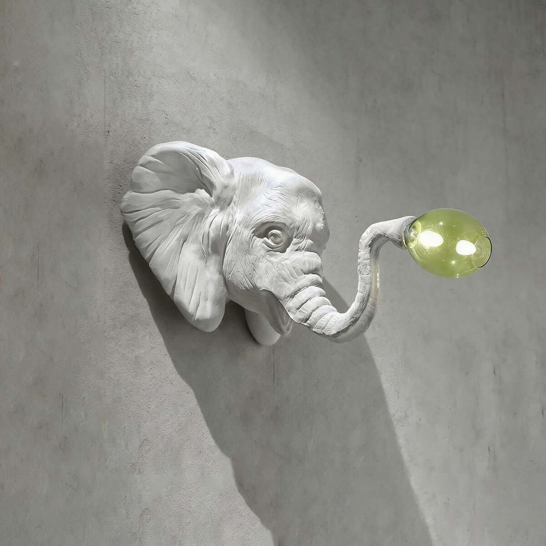 Elephant Sculpture Wall Lamp | Creative Elephant Art Resin Decoration