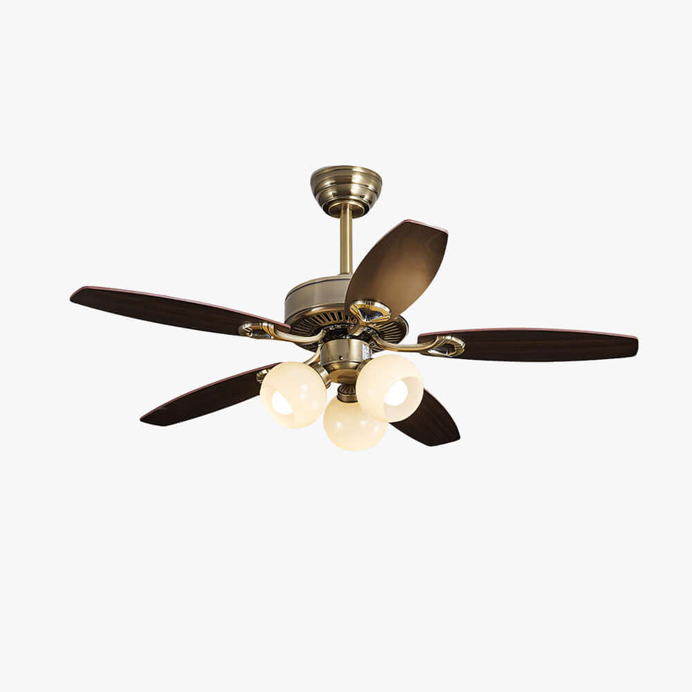 Faylore Ceiling Fan Light | Retro Glass Living Room Light