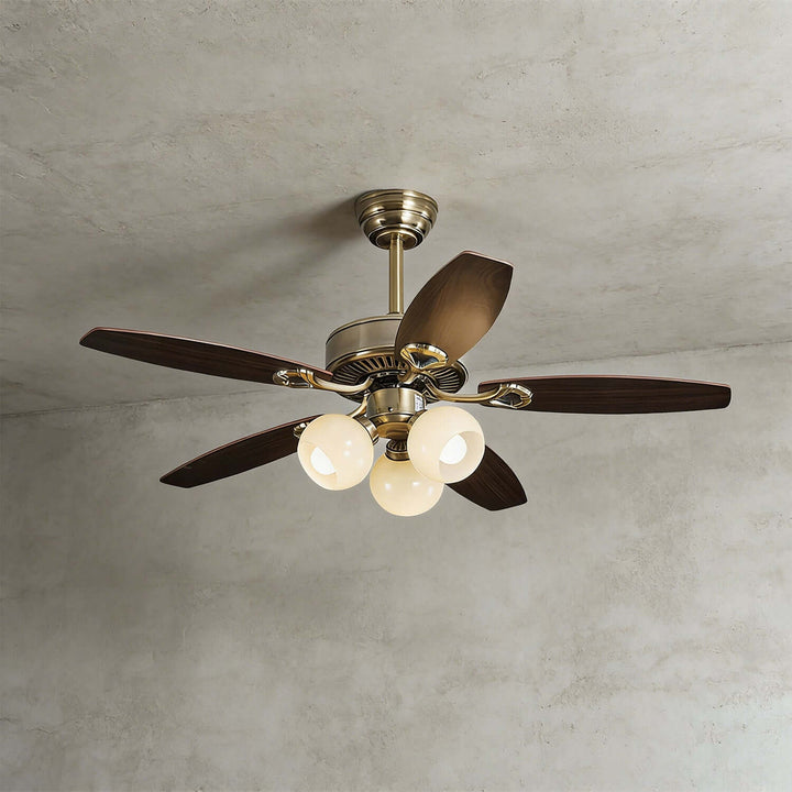 Faylore Ceiling Fan Light | Retro Glass Living Room Light