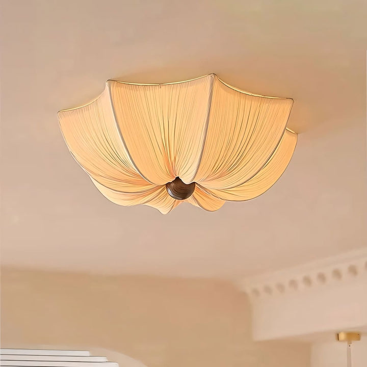 Dia 15.7-inch Feynar fabric flush mount ceiling light with warm LED illumination