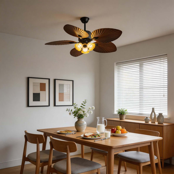 Glimz Ceiling Fan Light | Vintage Glass Living Room Light