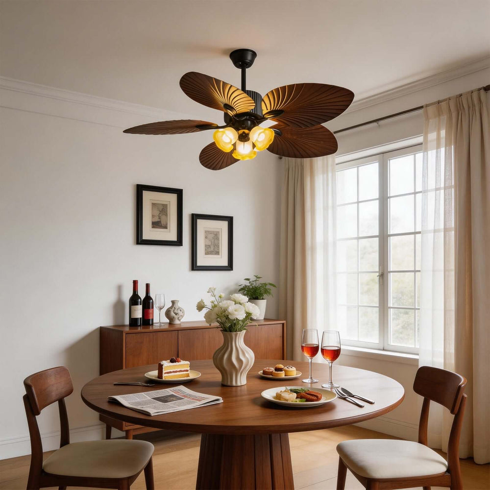 Glimz Ceiling Fan Light | Vintage Glass Living Room Light