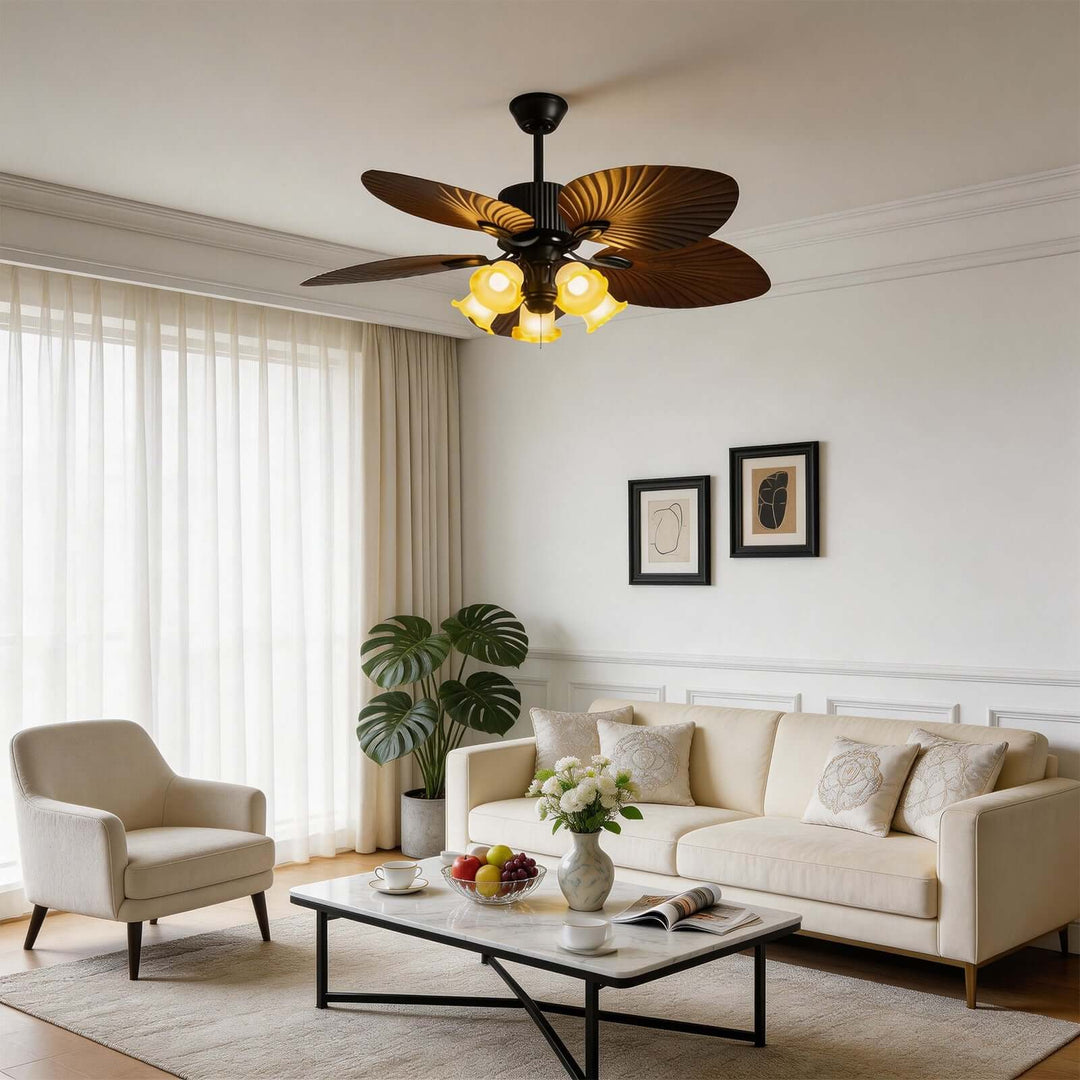 Glimz Ceiling Fan Light | Vintage Glass Living Room Light