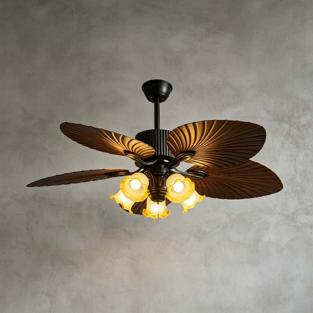 Glimz Ceiling Fan Light | Vintage Glass Living Room Light