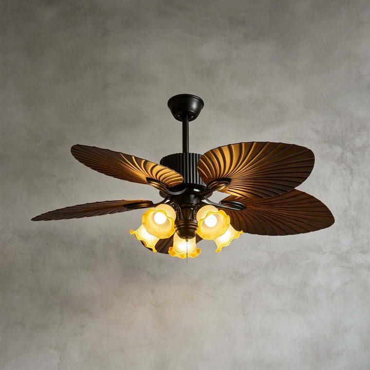 Glimz Ceiling Fan Light | Vintage Glass Living Room Light