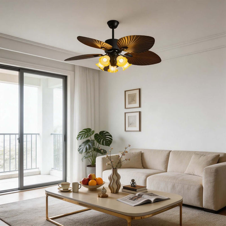 Glimz Ceiling Fan Light | Vintage Glass Living Room Light