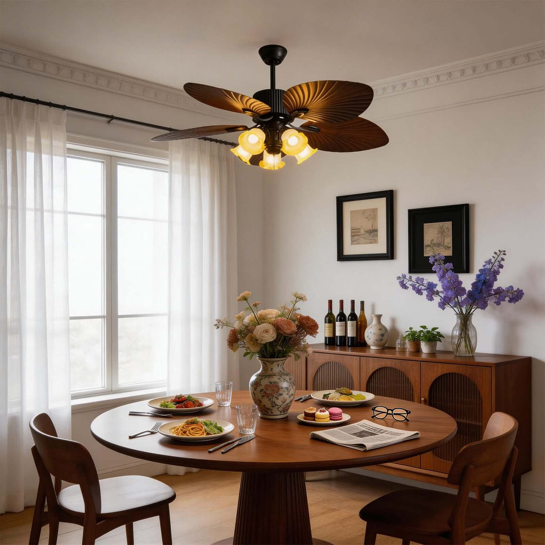 Glimz Ceiling Fan Light | Vintage Glass Living Room Light