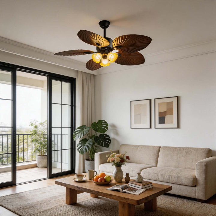 Glimz Ceiling Fan Light | Vintage Glass Living Room Light