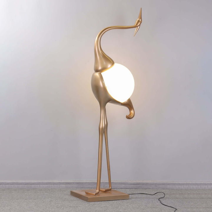 Crane Sculpture Floor Lamp – Unique Art Living Room Decor