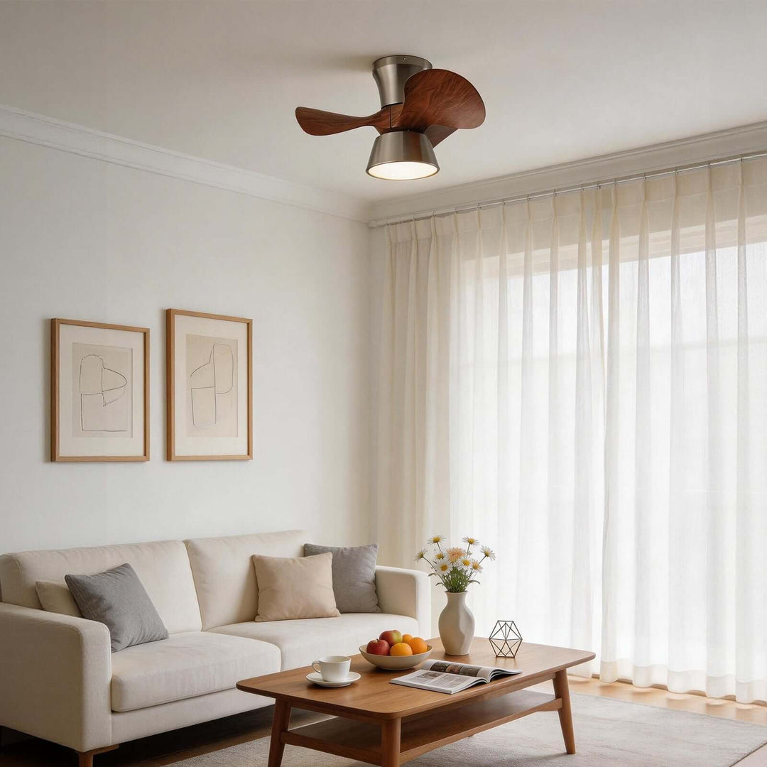 Grefen Ceiling Fan Light - Contemporary ABS Bedroom Ceiling Fan Light