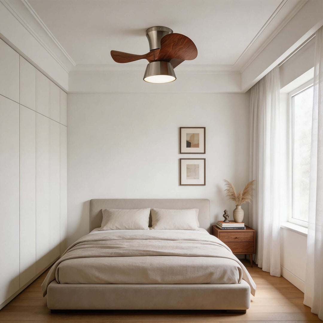Grefen Ceiling Fan Light - Contemporary ABS Bedroom Ceiling Fan Light