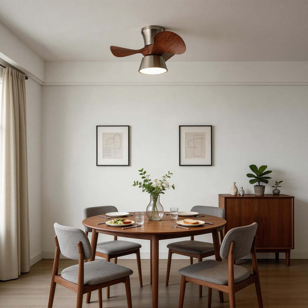 Grefen Ceiling Fan Light - Contemporary ABS Bedroom Ceiling Fan Light