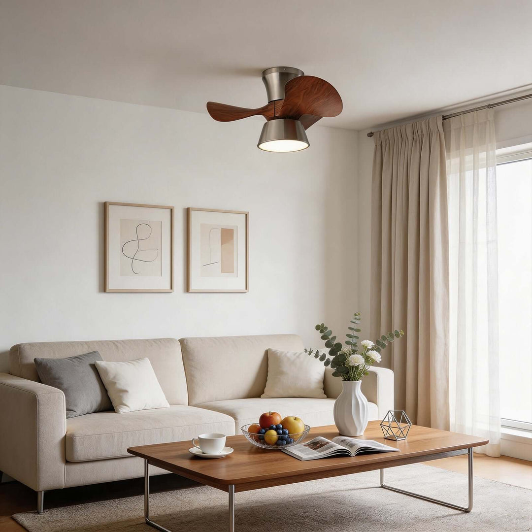 Grefen Ceiling Fan Light - Contemporary ABS Bedroom Ceiling Fan Light