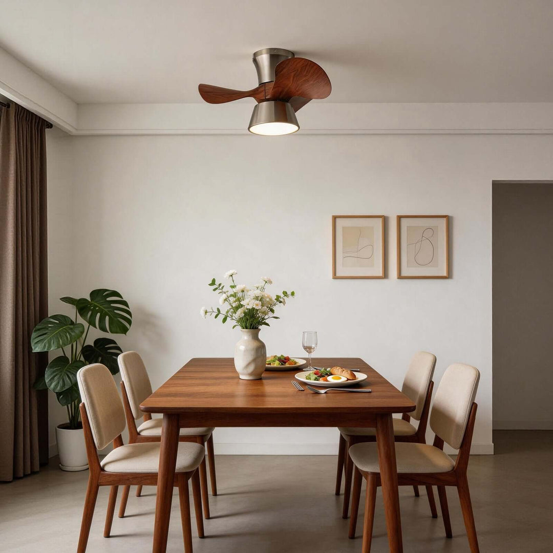 Grefen Ceiling Fan Light - Contemporary ABS Bedroom Ceiling Fan Light