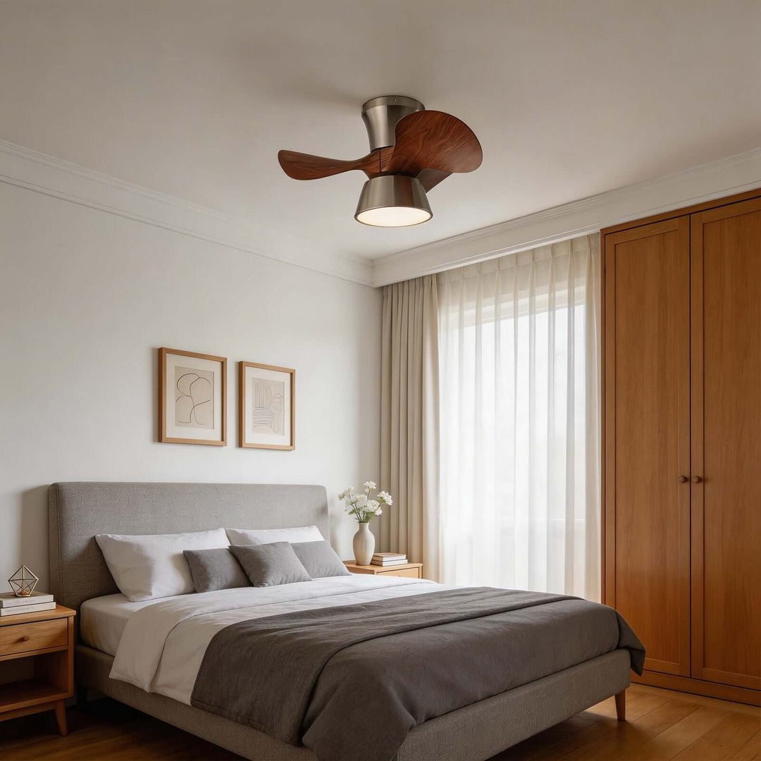 Grefen Ceiling Fan Light - Contemporary ABS Bedroom Ceiling Fan Light