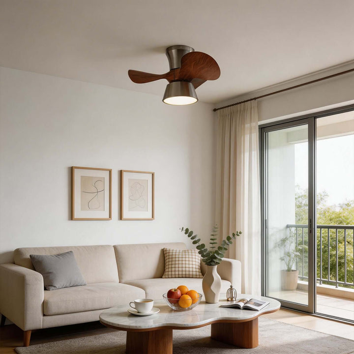 Grefen Ceiling Fan Light - Contemporary ABS Bedroom Ceiling Fan Light