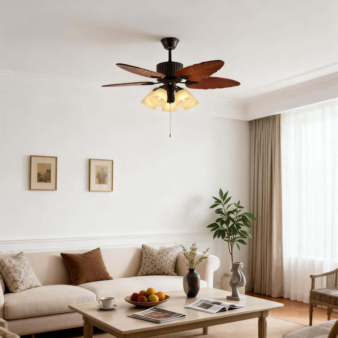 Ilyko Ceiling Fan Light | Classic Retro Living Room Light