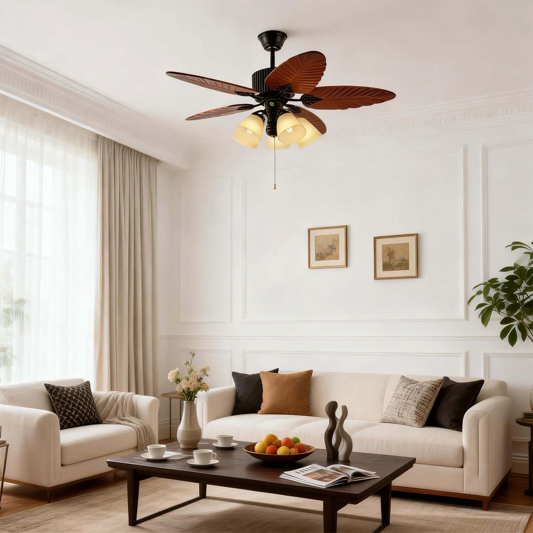 Ilyko Ceiling Fan Light | Classic Retro Living Room Light