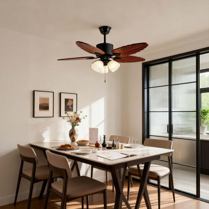 Ilyko Ceiling Fan Light | Classic Retro Living Room Light