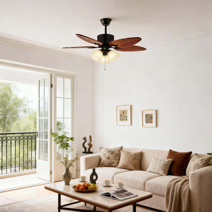 Ilyko Ceiling Fan Light | Classic Retro Living Room Light