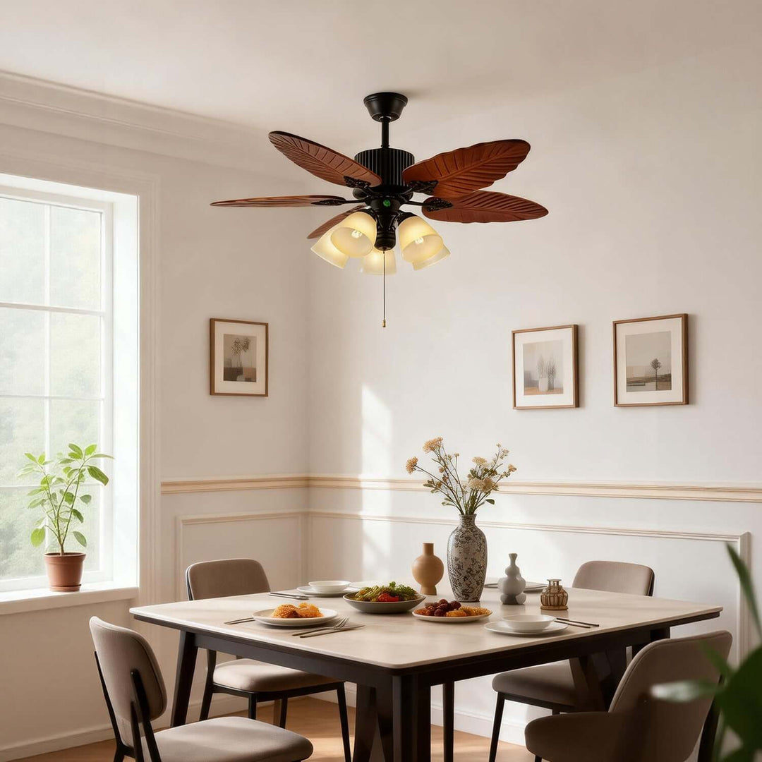 Ilyko Ceiling Fan Light | Classic Retro Living Room Light