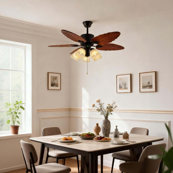 Ilyko Ceiling Fan Light | Classic Retro Living Room Light