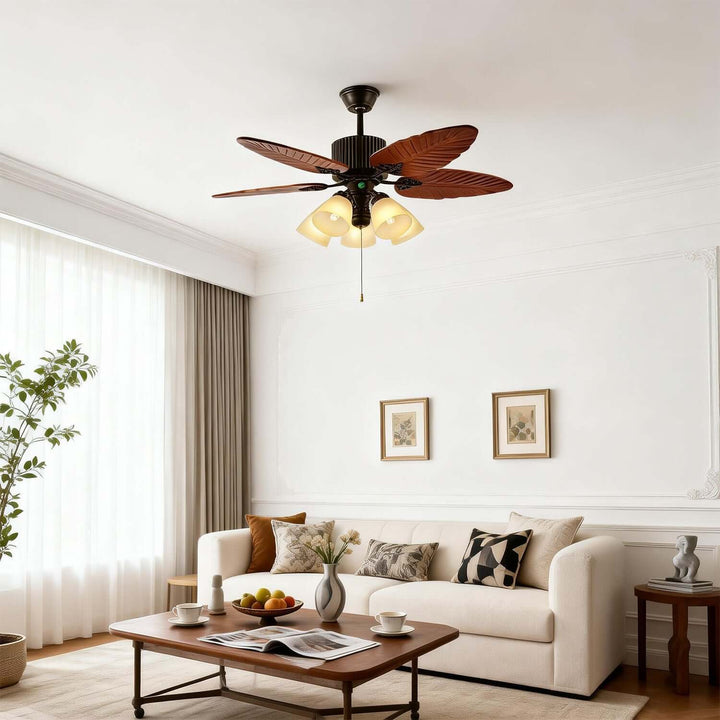 Ilyko Ceiling Fan Light | Classic Retro Living Room Light