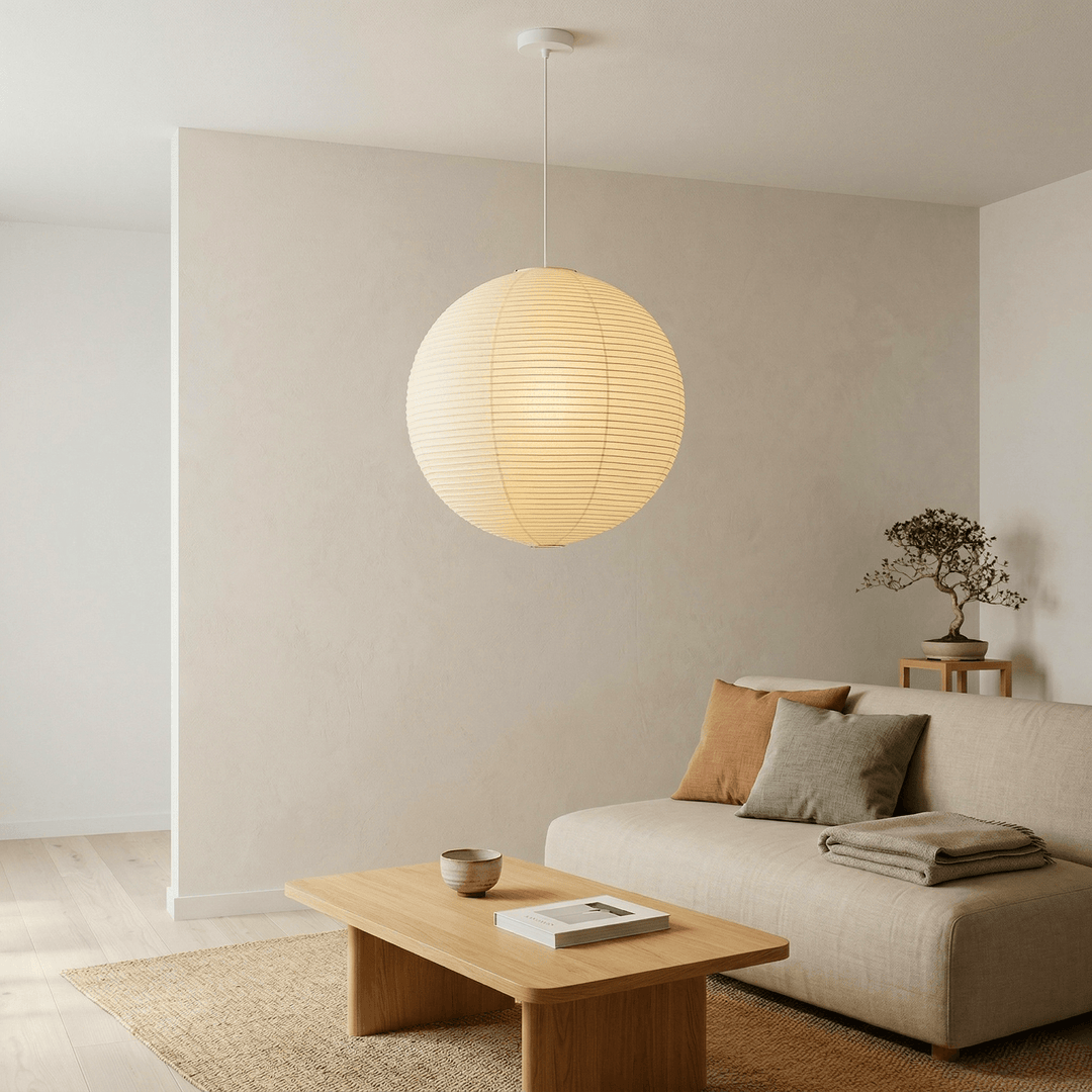 Japanese Washi Paper Globe Pendant Light | Japandi Lantern Japanese Washi Paper Globe Pendant Light | Japandi Lantern