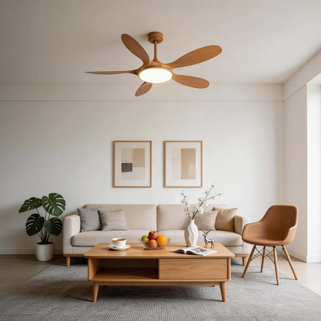 Jevok Ceiling Fan Light | Modern ABS Living Room Light