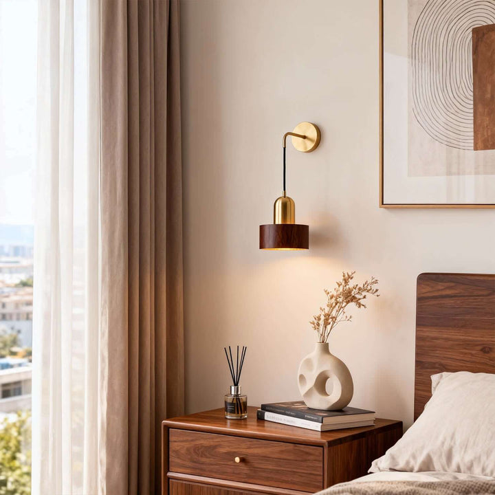Kalvio Wall Light - Modern Minimal Wood Small Bedside Light