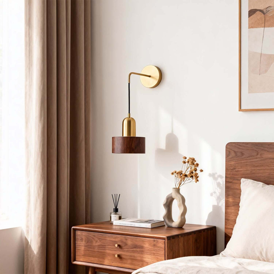 Kalvio Wall Light - Modern Minimal Wood Small Bedside Light