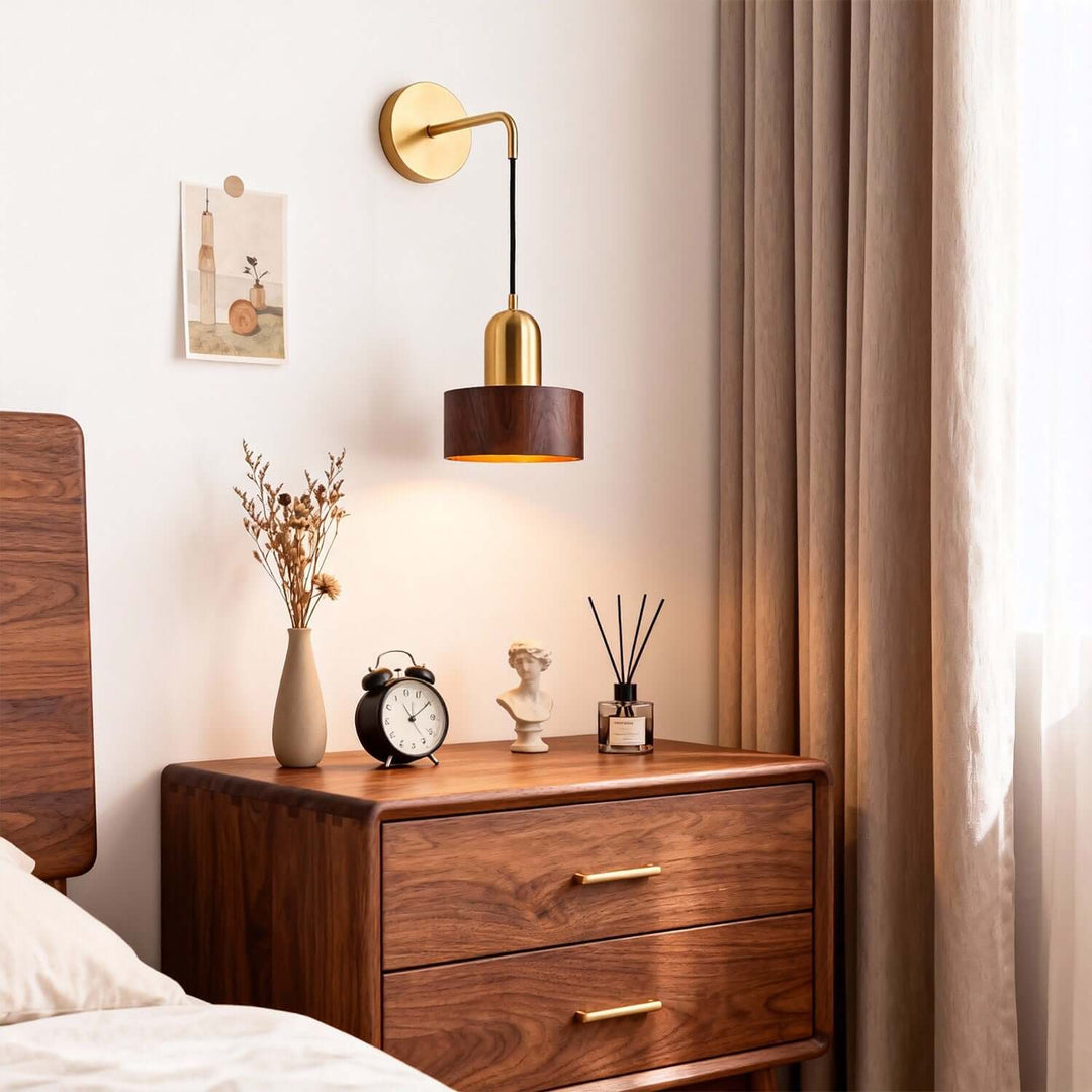 Kalvio Wall Light - Modern Minimal Wood Small Bedside Light