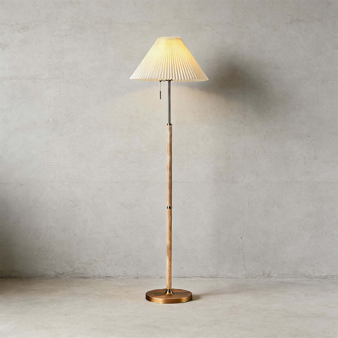 Karexa Floor Lamp – American Retro Pleated Fabric
