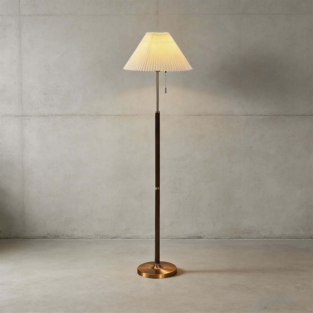 Karexa Floor Lamp – American Retro Pleated Fabric