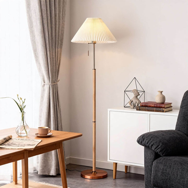 Karexa Floor Lamp – American Retro Pleated Fabric