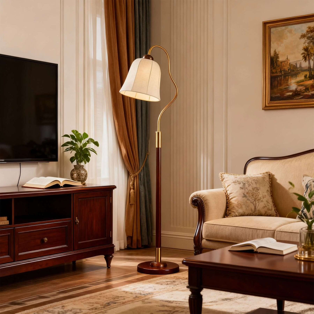 Kavilo Floor Lamp – French Retro Fabric Floor Lamp