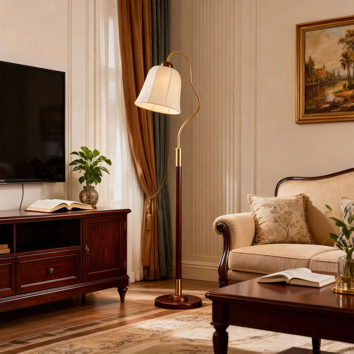 Kavilo Floor Lamp – French Retro Fabric Floor Lamp