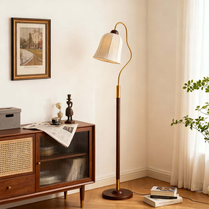 Kavilo Floor Lamp – French Retro Fabric Floor Lamp