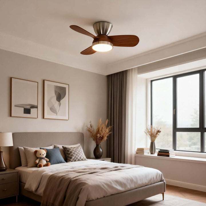 Kintoz Ceiling Fan Light - Scandinavian ABS Bedroom Light