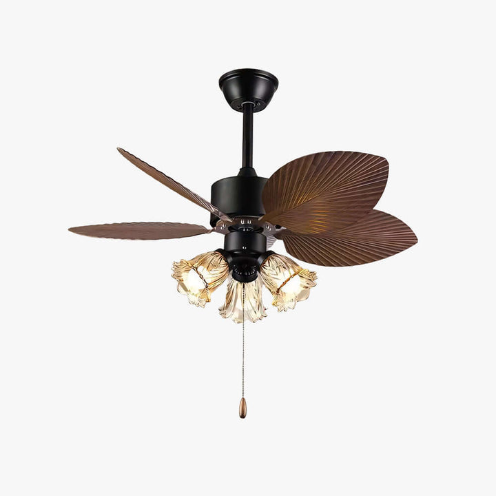 Klura Ceiling Fan Light C | French Vintage Glass Lamp