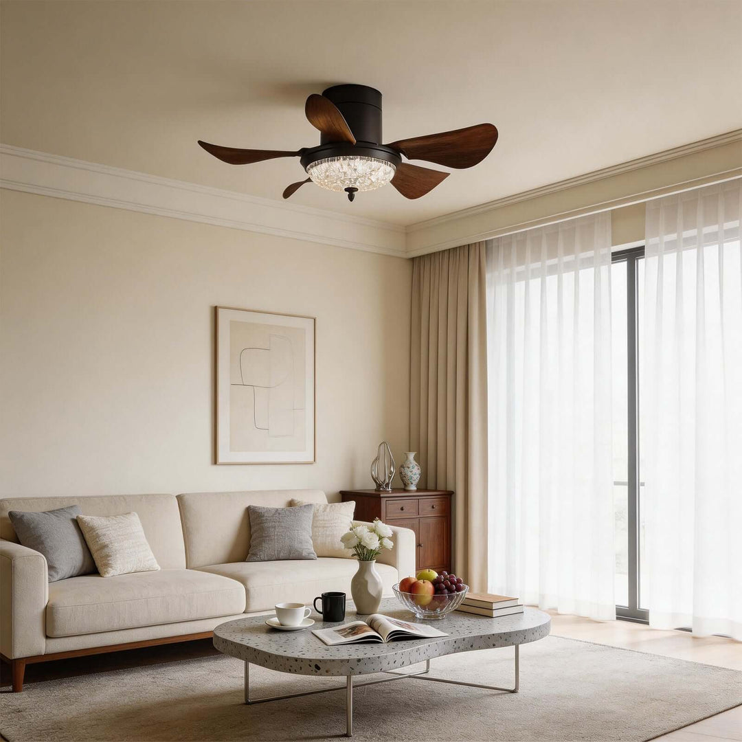Kravos Ceiling Fan Light - French Vintage ABS Living Room