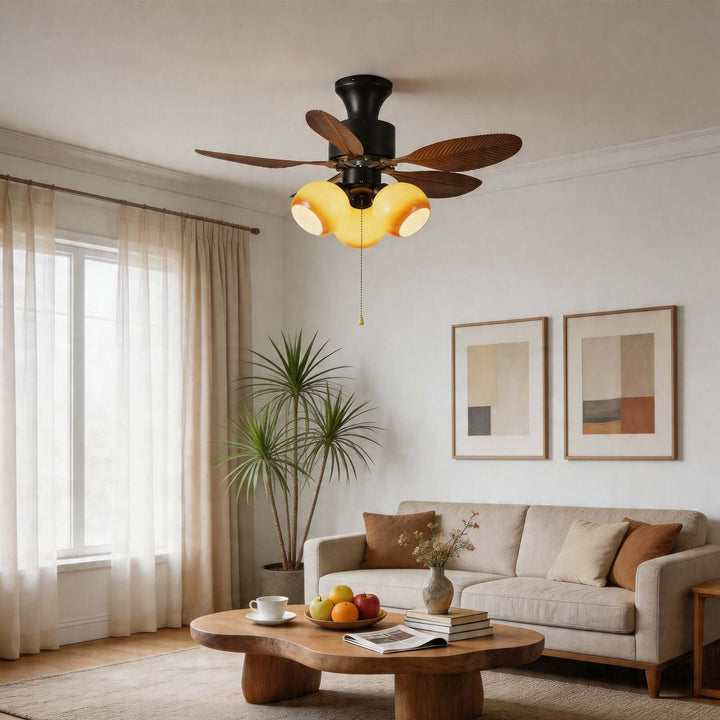 Krynz Ceiling Fan Light A – Vintage Statement Glass Light