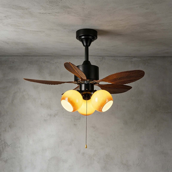 Krynz Ceiling Fan Light B - Vintage Glass Dining Light