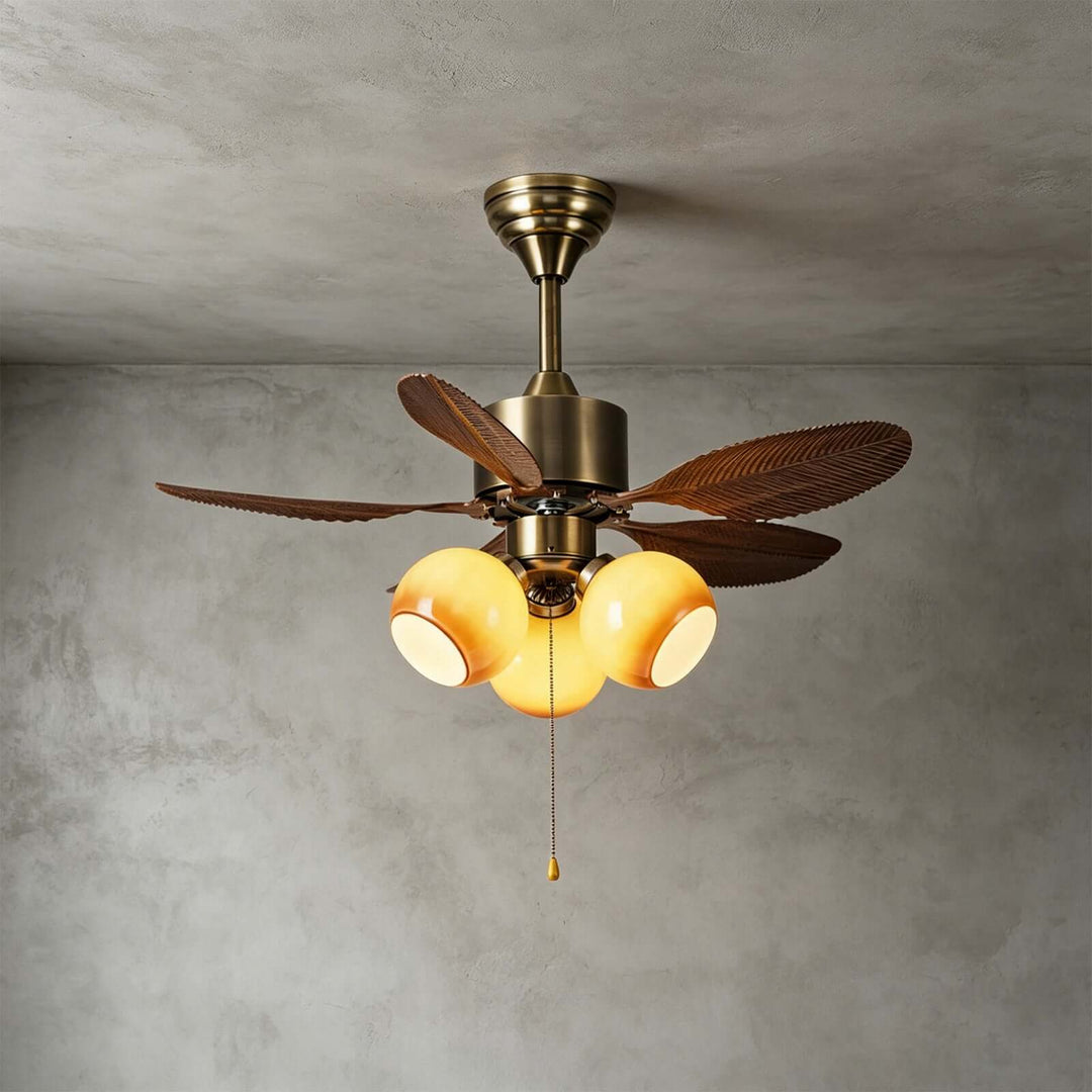 Krynz Ceiling Fan Light B - Vintage Glass Dining Light