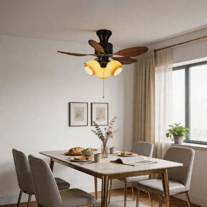 Krynz Ceiling Fan Light A – Vintage Statement Glass Light